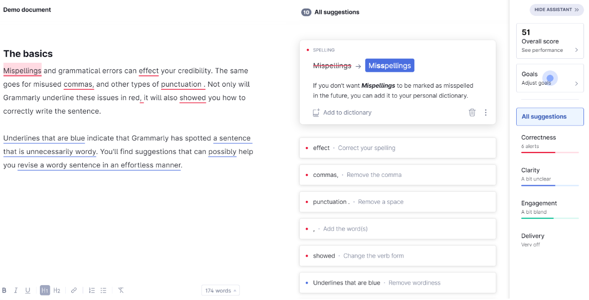 Grammarly is one of the professional copywriting services to improve writing on social networks