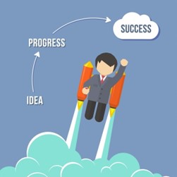An illustration of digital marketing in the process of attaining success